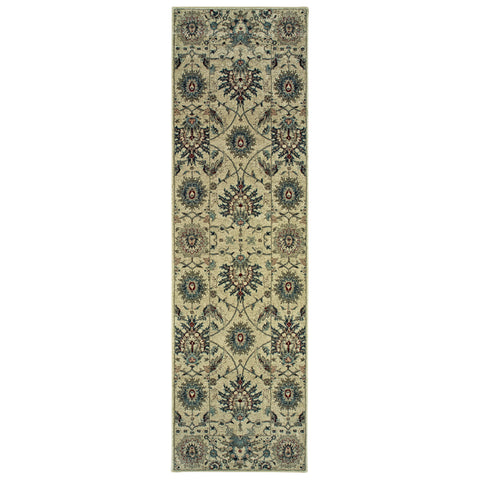 Image of Oriental Weavers Raleigh 022Y5 1'10" X 3' 0" Traditional Ivory Navy Floral Rug-Wanderlust Rugs