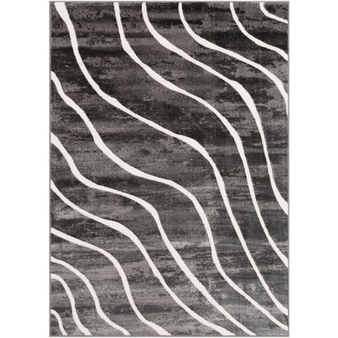 Image of Surya Rabat Modern Charcoal, Medium Gray, White Rugs RBT-2310