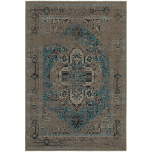 Oriental Weavers Revival 4694E 1'10" X 3' 3" Casual Grey Blue Overdyed Rug-Wanderlust Rugs