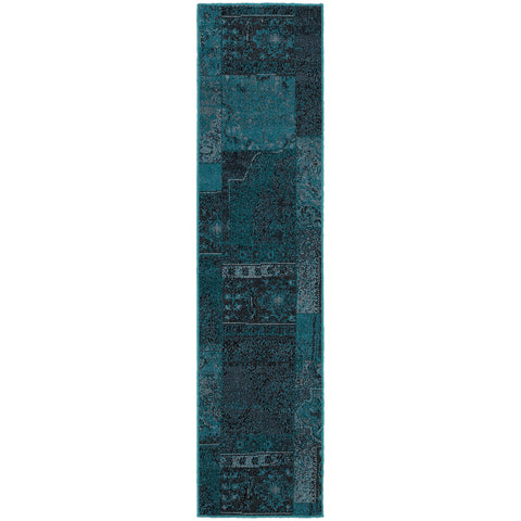 Image of Oriental Weavers Revival 501G2 1'10" X 3' 3" Casual Teal Grey Oriental Rug-Wanderlust Rugs