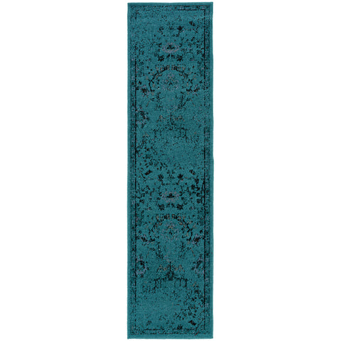 Image of Oriental Weavers Revival 550H2 1'10" X 3' 3" Casual Teal Grey Oriental Rug-Wanderlust Rugs