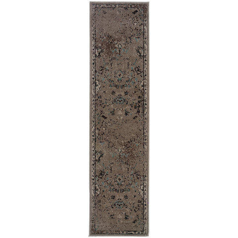 Image of Oriental Weavers Revival 551Q2 1'10" X 3' 3" Casual Grey Black Oriental Rug-Wanderlust Rugs