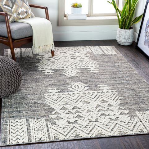 Image of Surya Ariana Global Medium Gray, Taupe, Charcoal, White Rugs RIA-2304