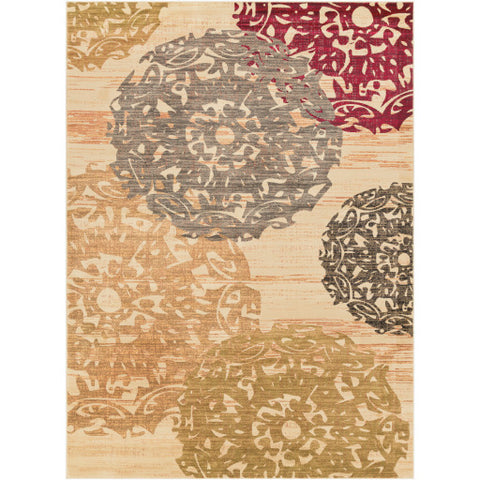 Image of Surya Riley Traditional Butter, Wheat, Medium Gray, Burgundy, Dark Brown, Olive Rugs RLY-5051