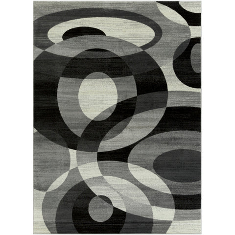 Image of Surya Riley Modern Medium Gray, Charcoal, Black, White Rugs RLY-5106