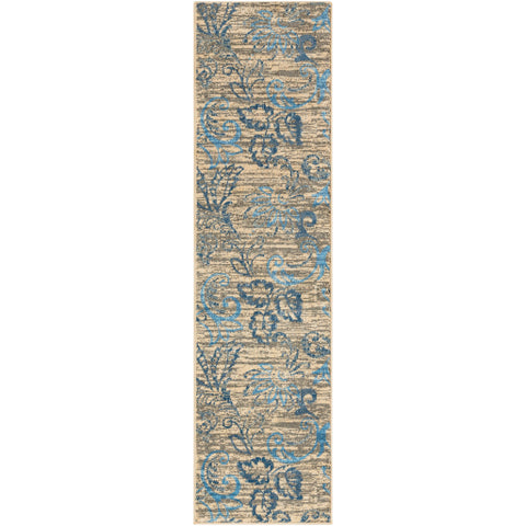 Image of Surya Riley Cottage Denim, Sky Blue, Charcoal, Beige, White Rugs RLY-5109