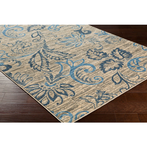 Image of Surya Riley Cottage Denim, Sky Blue, Charcoal, Beige, White Rugs RLY-5109