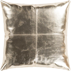 Surya Ritz Hide, Leather & Fur Metallic - Champagne, Tan Pillow Cover RTZ-001-Wanderlust Rugs