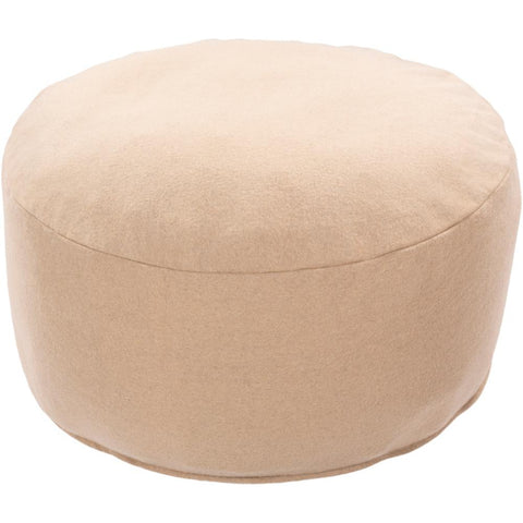 Image of Surya Shane Solid & Border Taupe Pouf SAPF-004-Wanderlust Rugs