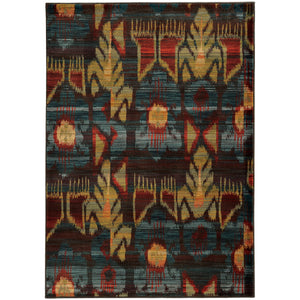 Oriental Weavers Sedona 4378H 1'10" X 3' 0" Casual Charcoal Blue Tribal Rug-Wanderlust Rugs