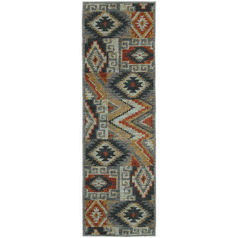 Image of Oriental Weavers Sedona 5937D 1'10" X 3' 0" Casual Blue Multi Southwest/Lodge Rug-Wanderlust Rugs