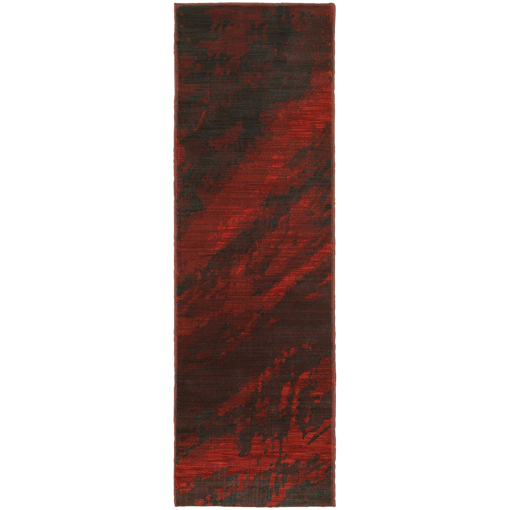 Oriental Weavers Sedona 6367B 1'10" X 3' 0" Contemporary Red Charcoal Abstract Rug-Wanderlust Rugs