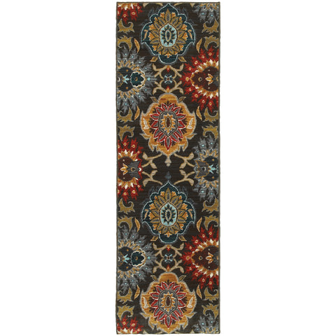 Oriental Weavers Sedona 6369D 1'10" X 3' 0" Casual Charcoal Multi Floral Rug-Wanderlust Rugs