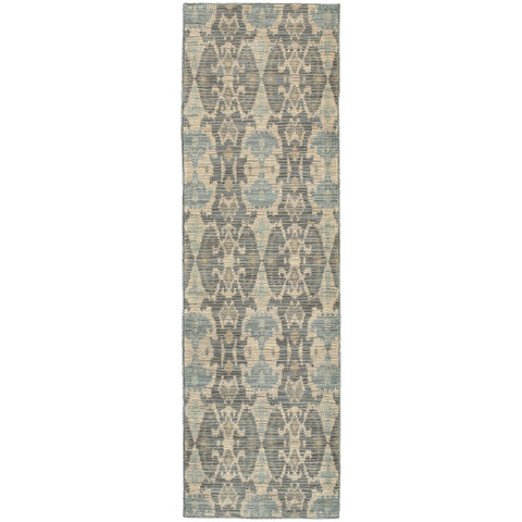 Image of Oriental Weavers Sedona 6410D 1'10" X 3' 0" Casual Ivory Grey Ikat Rug-Wanderlust Rugs