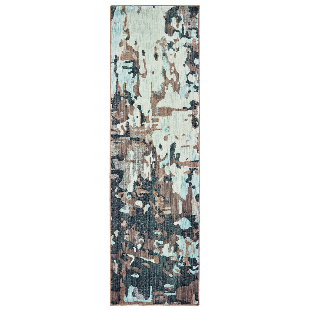 Oriental Weavers Sedona 8957G 1'10" X 3' 0" Contemporary Grey Blue Abstract Rug-Wanderlust Rugs