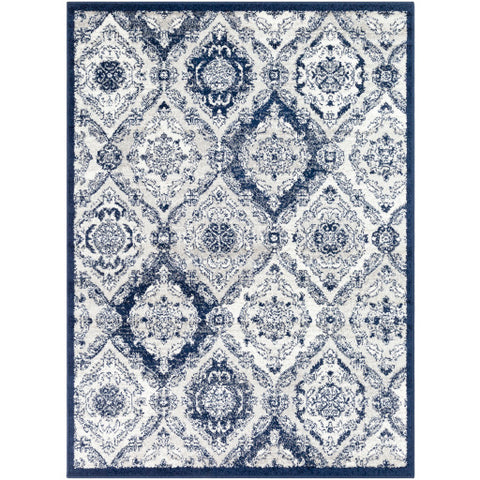 Image of Surya Seville Traditional Dark Blue, Medium Gray, White Rugs SEV-2304