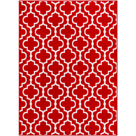 Image of Surya Seville Cottage Bright Red, White Rugs SEV-2315