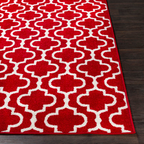 Image of Surya Seville Cottage Bright Red, White Rugs SEV-2315