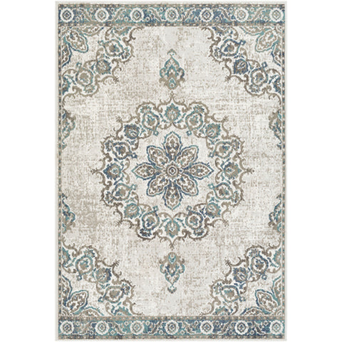 Image of Surya Skagen Traditional Teal, Navy, Light Gray, Charcoal, Silver Gray, White Rugs SKG-2301