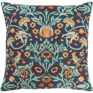 Surya Shelter Transitional Dark Blue, Mint, Garnet, Peach, Cream Pillow Cover SLT-001-Wanderlust Rugs