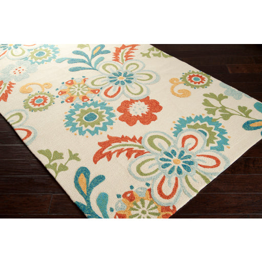 Surya Storm Cottage Sky Blue, Burnt Orange, Khaki Rugs SOM-7706
