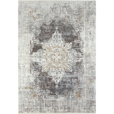 Image of Surya Solar Traditional Charcoal, Taupe, Medium Gray, Bright Yellow, White, Light Gray Rugs SOR-2305