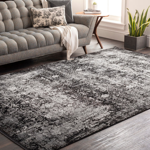 Image of Surya Solar Modern Black, Charcoal, Medium Gray, Light Gray Rugs SOR-2310