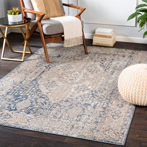 Image of Surya Seattle Traditional Light Gray, Medium Gray, Khaki, Denim, White Rugs STA-2300