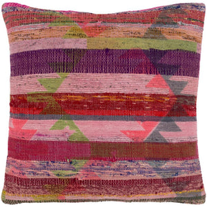 Surya Thames Bohemian/Global Pale Pink, Dark Red, Violet, Lime, Bright Pink, Medium Gray, Denim, Burgundy, Dark Green, Bright Red, Rose, Saffron, Dark Blue Pillow Kit TAE-001-Wanderlust Rugs