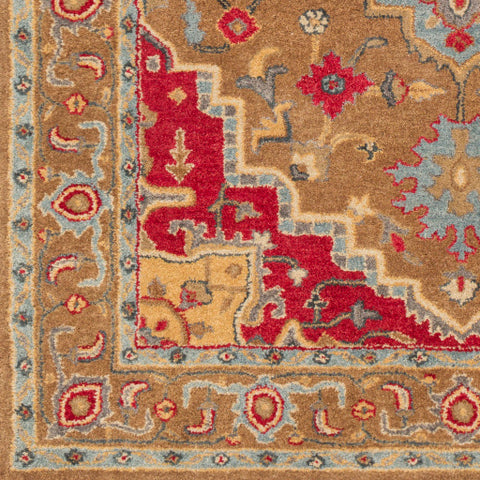 Image of Surya Tabriz Traditional Camel, Aqua, Bright Red, Wheat, Tan, Medium Gray Rugs TBZ-1005