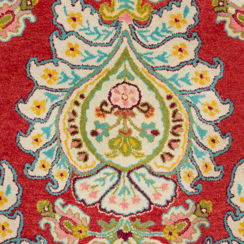 Image of Surya Technicolor Global Bright Red, Mint, Beige, Olive, Saffron, Pale Pink, Dark Red Rugs TEC-1032