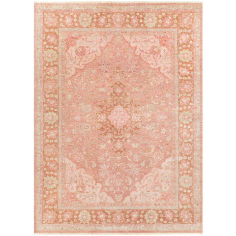 Image of Surya Transcendent Traditional Rose, Bright Pink, Sage, Camel, Cream Rugs TNS-9006