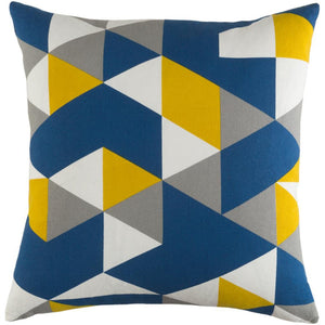 Surya Trudy Modern Dark Blue, Bright Yellow, Medium Gray, White Pillow Kit TRUD-7145-Wanderlust Rugs