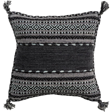 Image of Surya Trenza Bohemian/Global Black, Charcoal, Light Gray Pillow Kit TZ-001-Wanderlust Rugs