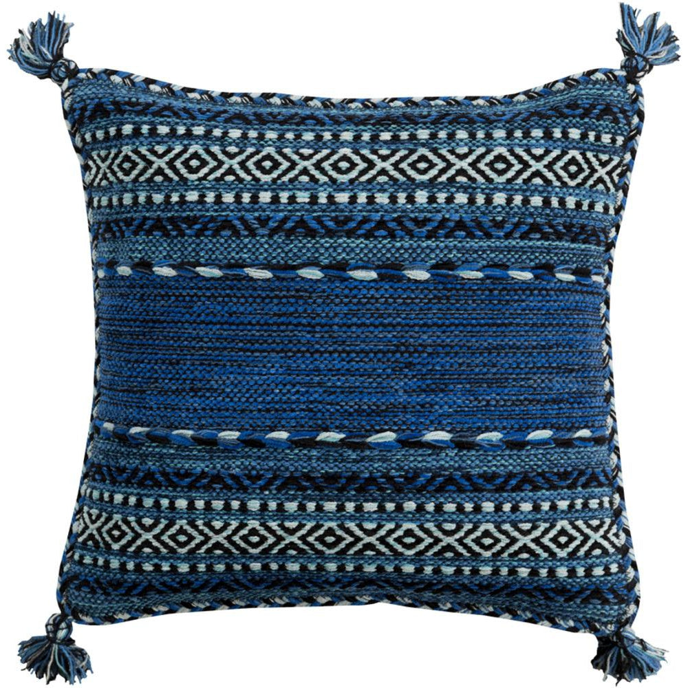 Surya Trenza Bohemian/Global Dark Blue, Navy, Pale Blue, Black Pillow Kit TZ-004-Wanderlust Rugs