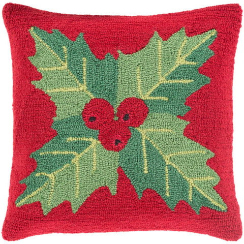 Image of Surya Winter Transitional Bright Red, Dark Red, Dark Green, Grass Green, Lime, Black Pillow Kit WIT-005-Wanderlust Rugs