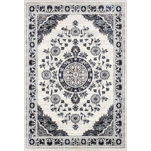 Surya Wanderlust Traditional Silver Gray, Charcoal, White, Navy, Black Rugs WNL-2300