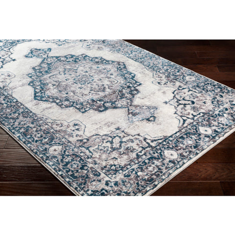 Image of Surya Wanderlust Traditional Aqua, Silver Gray, White, Charcoal Rugs WNL-2302