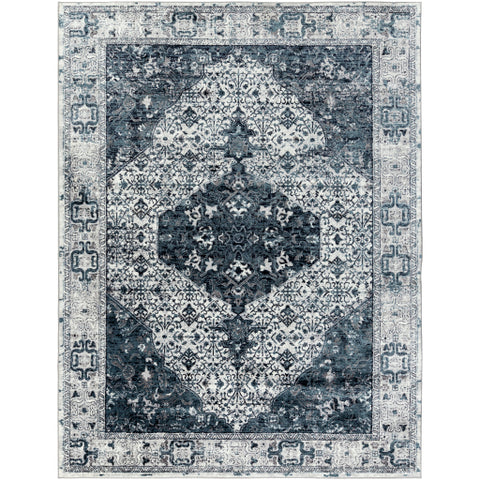Image of Surya Wanderlust Traditional Aqua, Navy, White, Silver Gray, Black, Charcoal Rugs WNL-2305