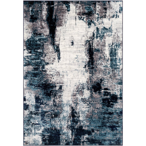 Image of Surya Wanderlust Modern Aqua, Navy, Charcoal, White, Silver Gray, Black Rugs WNL-2309
