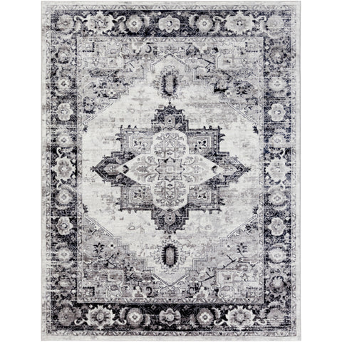 Image of Surya Wanderlust Traditional Charcoal, Navy, Silver Gray, White, Black Rugs WNL-2312