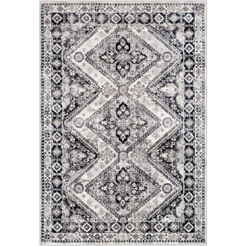 Image of Surya Wanderlust Global Charcoal, Navy, Silver Gray, White, Black Rugs WNL-2315