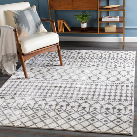 Image of Surya Wanderlust Global Charcoal, Silver Gray, White Rugs WNL-2317