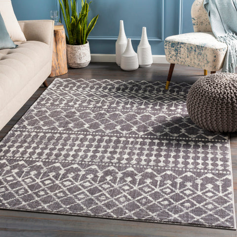 Image of Surya Wanderlust Global Charcoal, Silver Gray, White Rugs WNL-2318