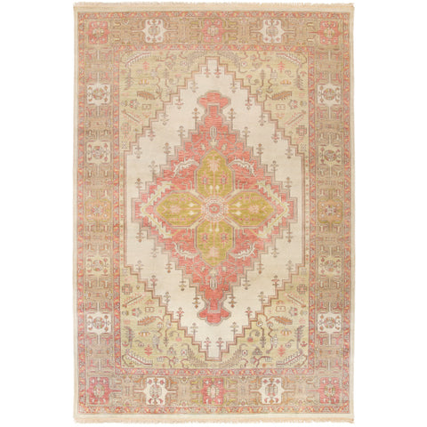 Image of Surya Zeus Traditional Rose, Mauve, Ivory, Tan, Light Gray, White Rugs ZEU-7819