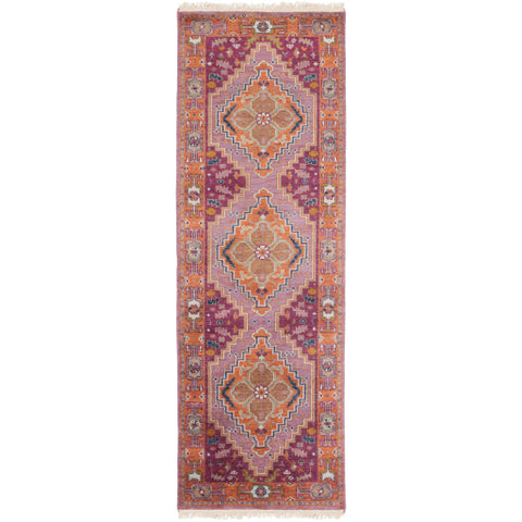 Image of Surya Zeus Traditional Eggplant, Clay, Lime, Bright Purple, Taupe, Mauve, Navy Rugs ZEU-7820