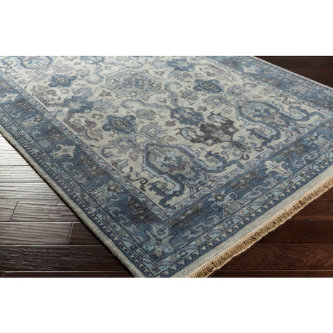Image of Surya Zeus Traditional Navy, Light Gray, Charcoal, Ink, Ivory Rugs ZEU-7828