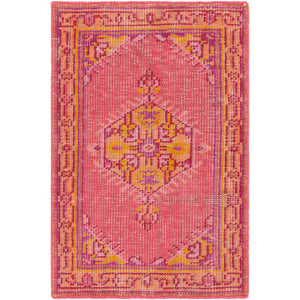 Surya Zahra Traditional Bright Pink, Coral, Saffron, Bright Purple, Garnet, Terracotta Rugs ZHA-4005